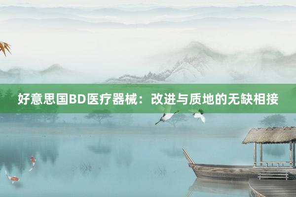 好意思国BD医疗器械：改进与质地的无缺相接