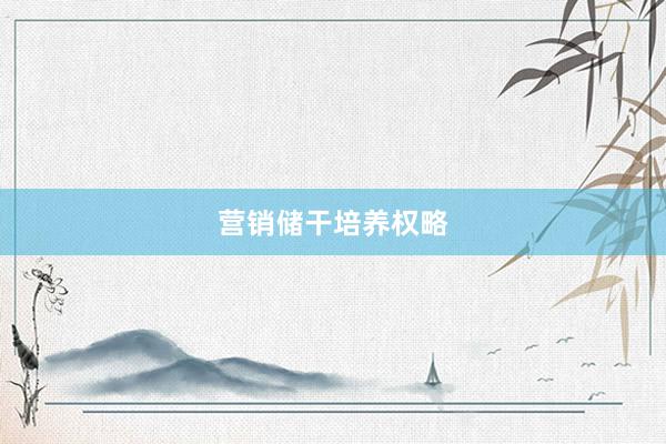 营销储干培养权略